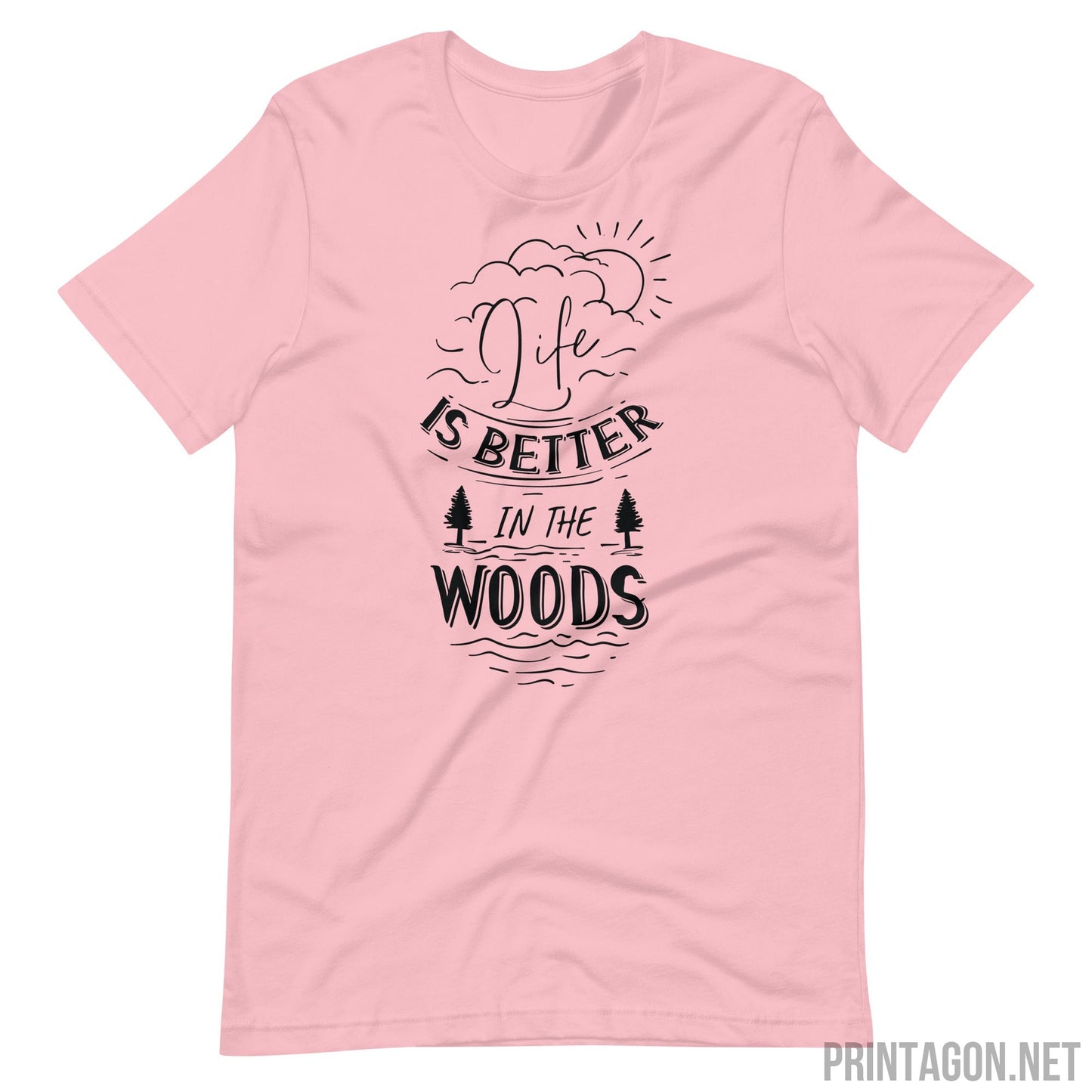 Printagon - Life in the Woods - Unisex T-shirt - Pink / S