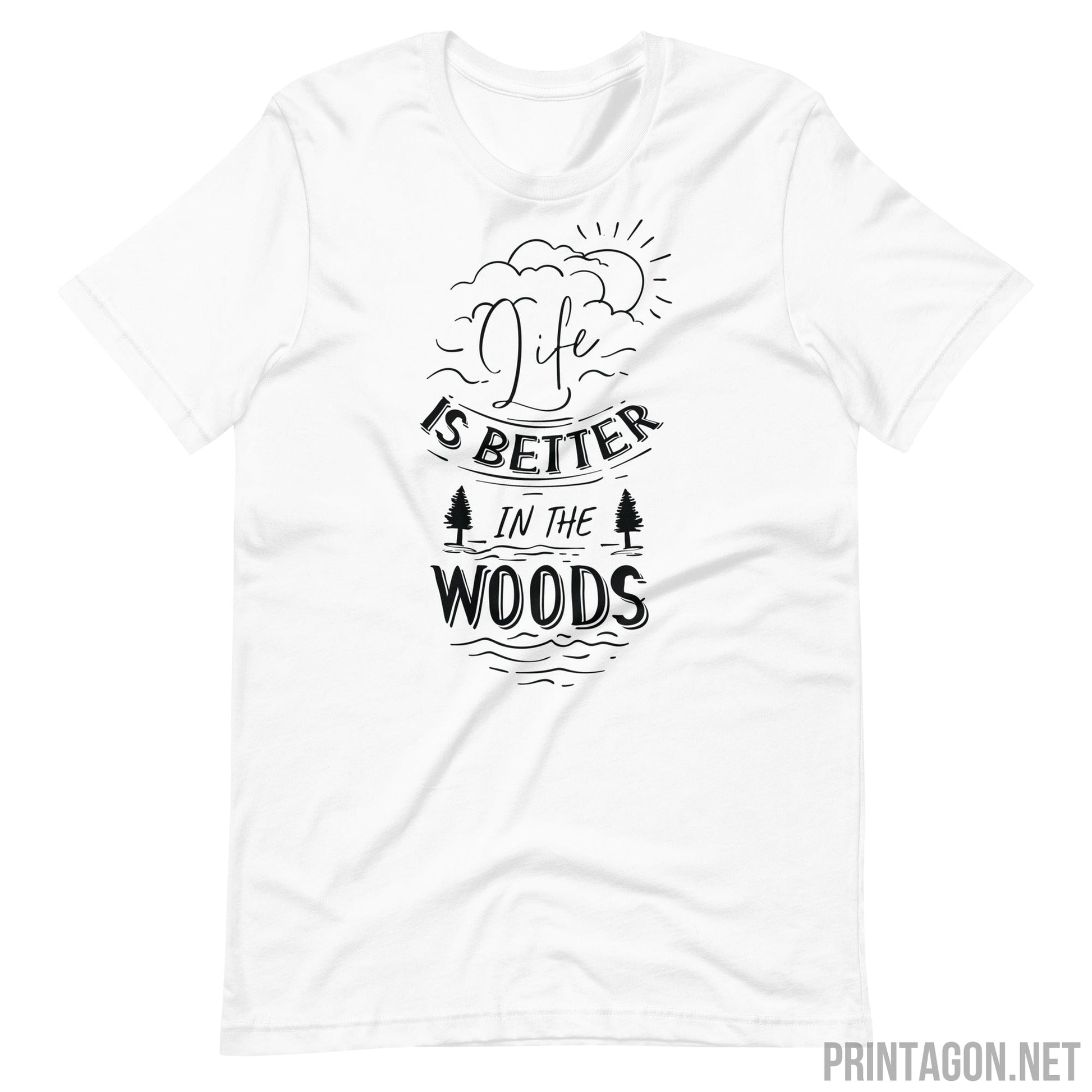 Printagon - Life in the Woods - Unisex T-shirt - White / XS