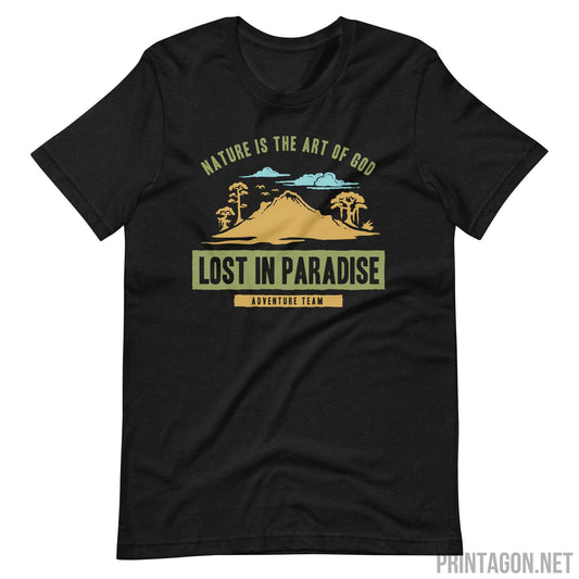 Printagon - Lost In Paradise - Unisex T-shirt - Black Heather / XS