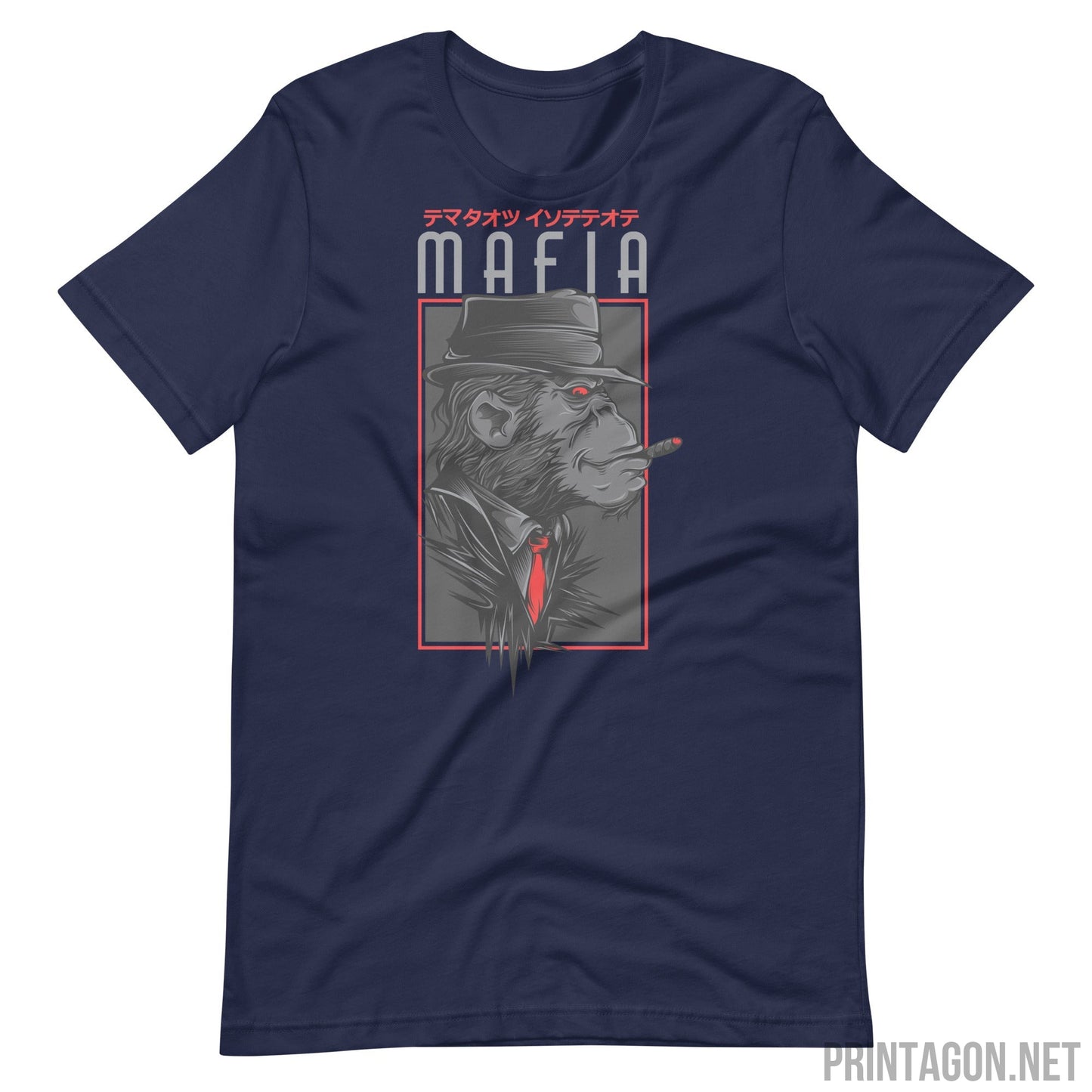 Printagon - Mafia Monkey T-shirt - Navy / XS