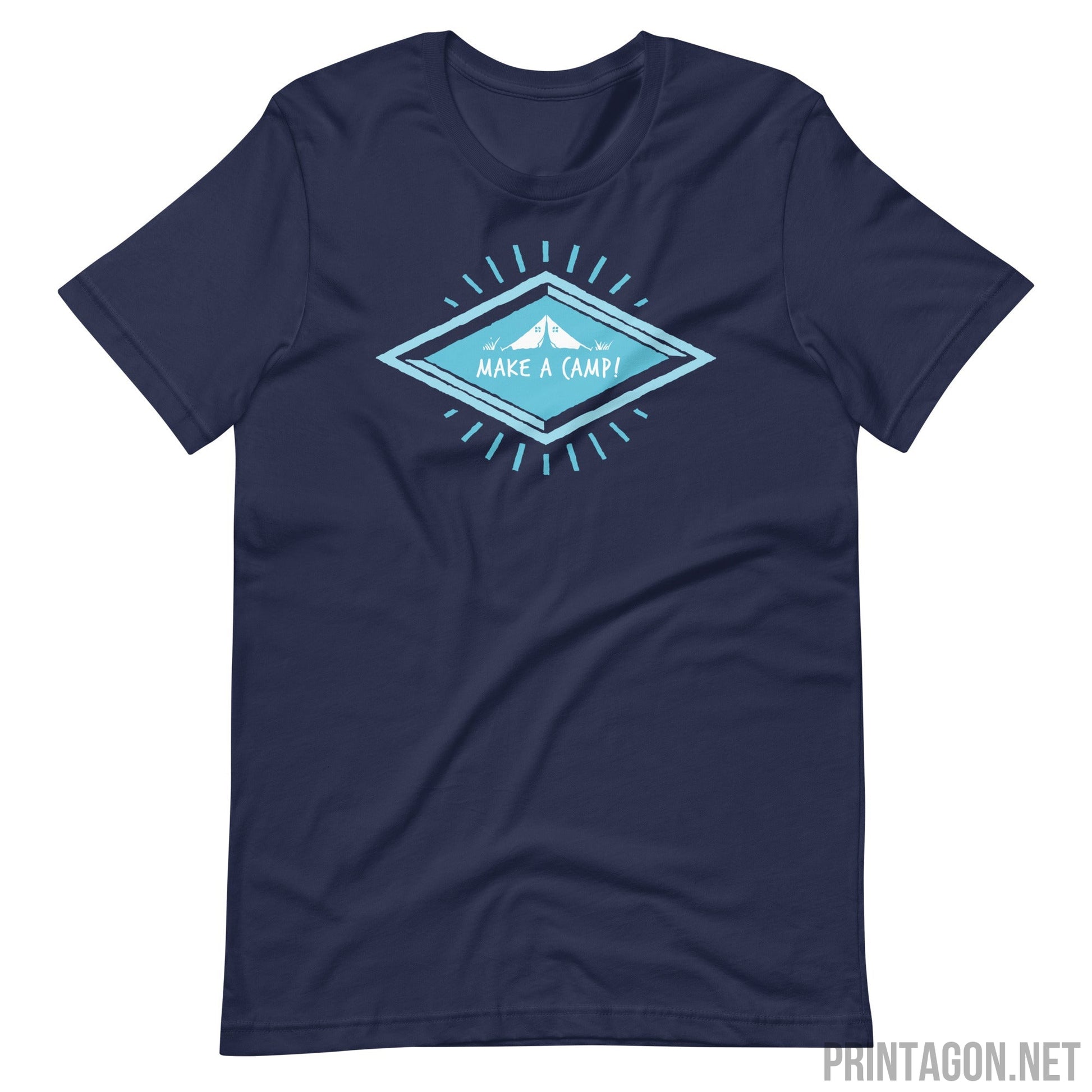 Printagon - Make A Camp - Unisex T-shirt - Navy / XS