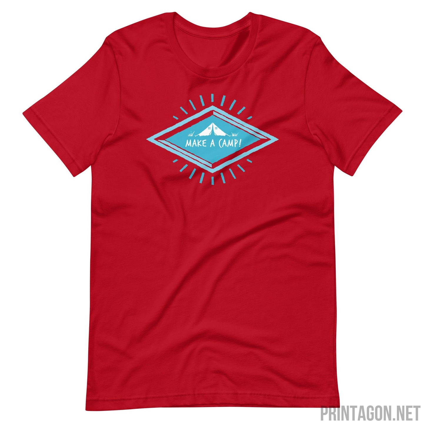 Printagon - Make A Camp - Unisex T-shirt - Red / XS