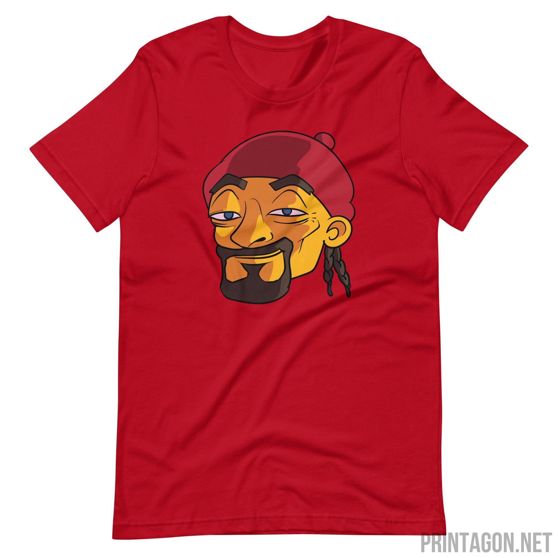 Man with Cap 003 - Unisex T-shirt - Red / XS Printagon