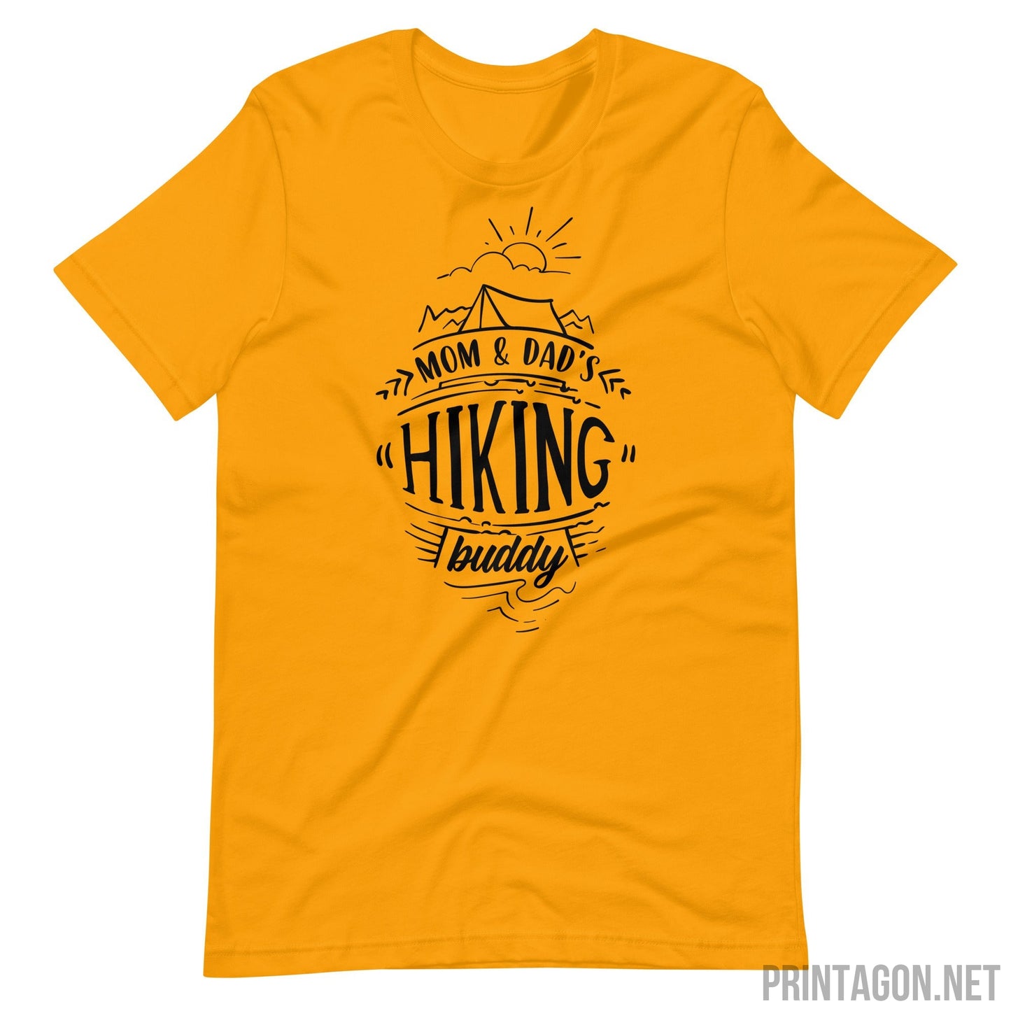 Printagon - Mom and Dad's Hiking - Unisex T-shirt - Gold / S