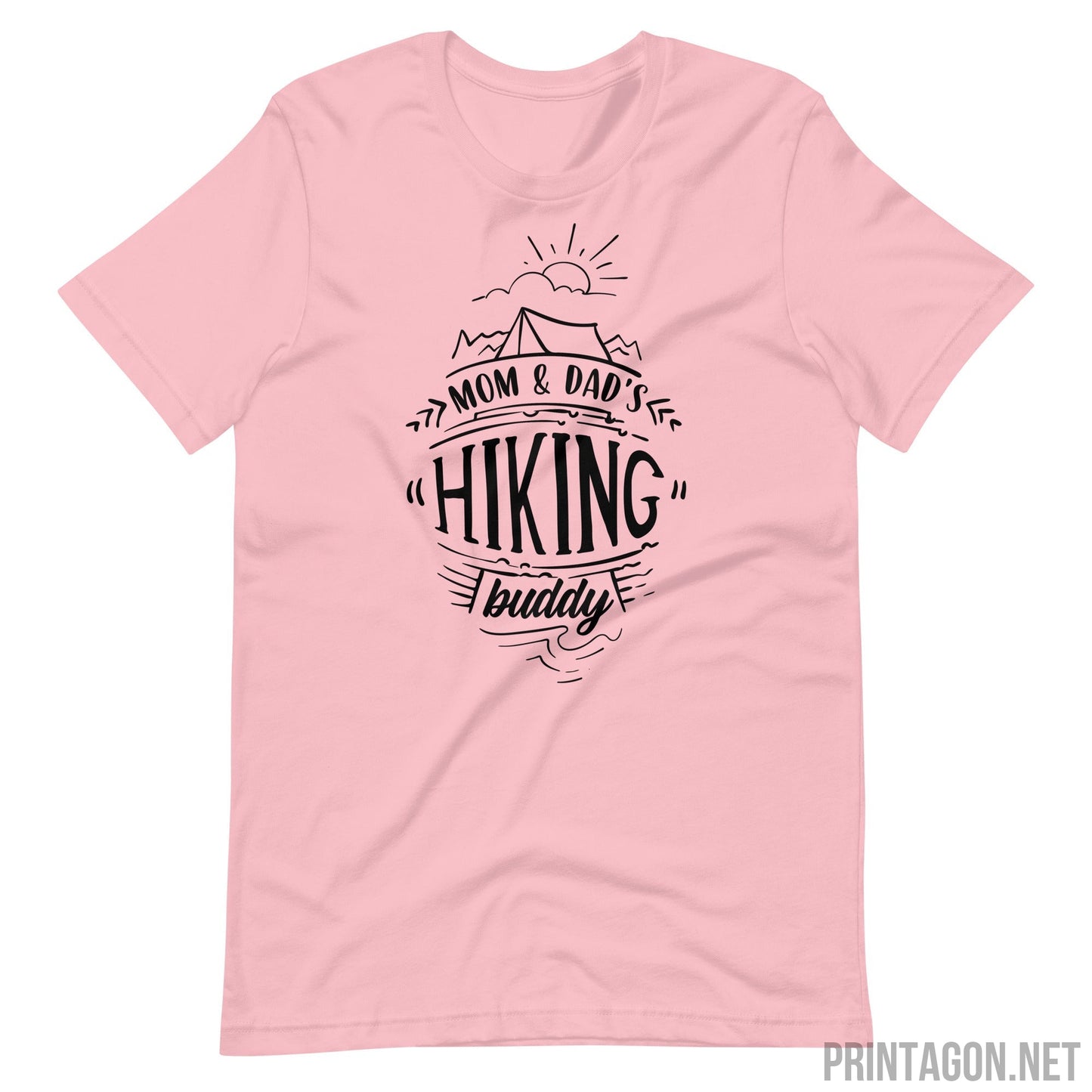 Printagon - Mom and Dad's Hiking - Unisex T-shirt - Pink / S