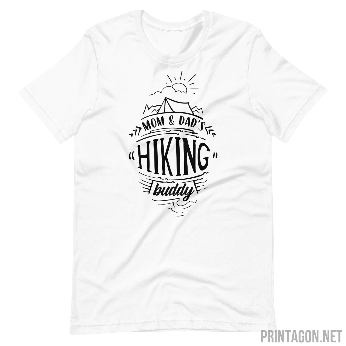 Printagon - Mom and Dad's Hiking - Unisex T-shirt - White / XS