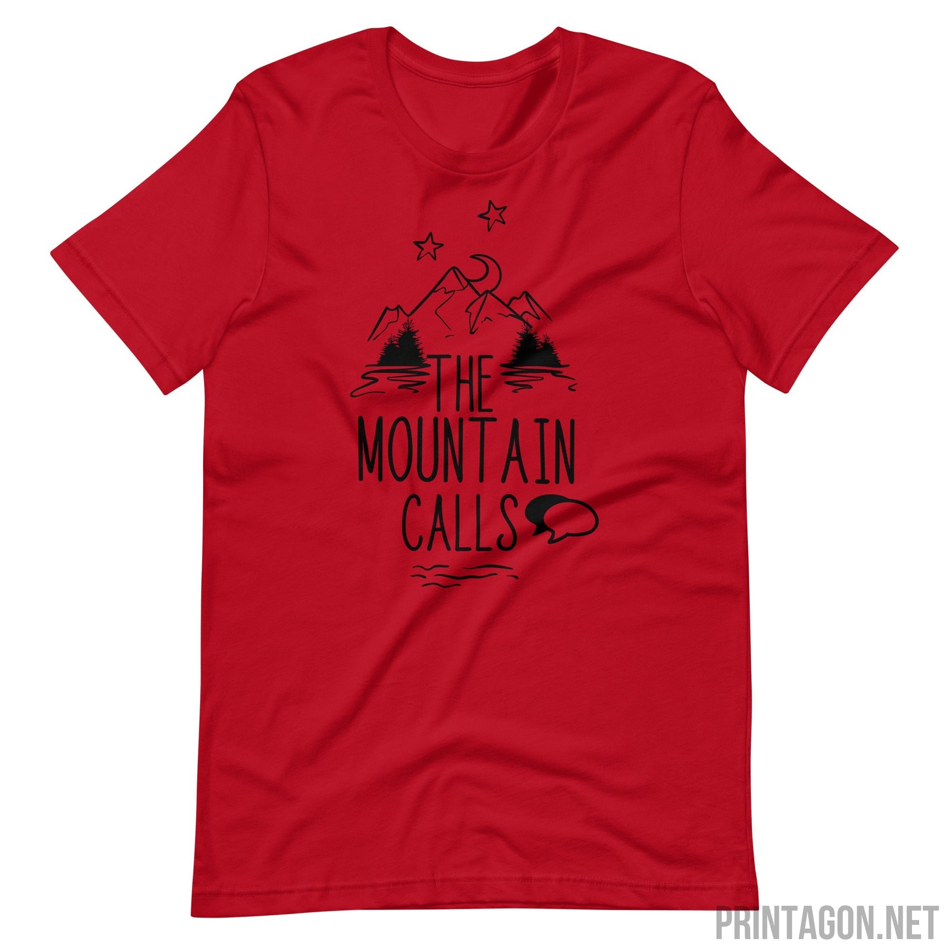 Printagon - Mountain Calls - Unisex T-shirt - Red / XS