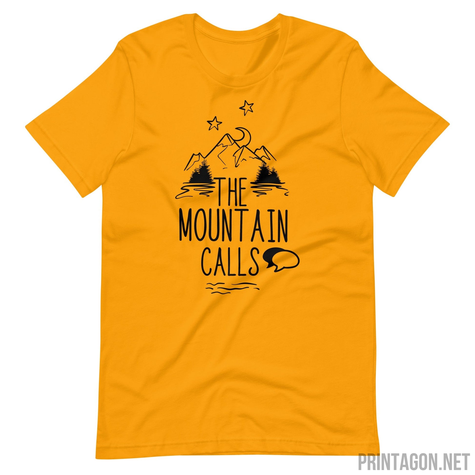 Printagon - Mountain Calls - Unisex T-shirt - Gold / S