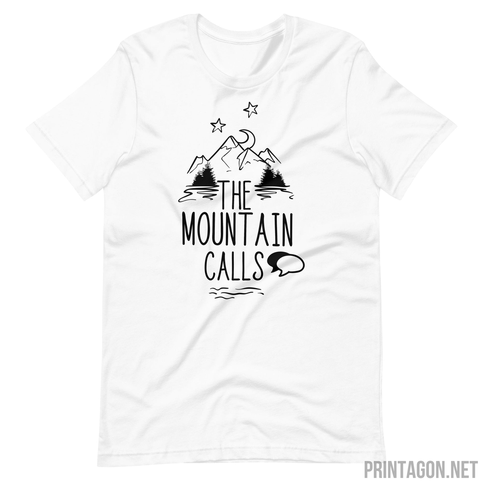 Printagon - Mountain Calls - Unisex T-shirt - White / XS