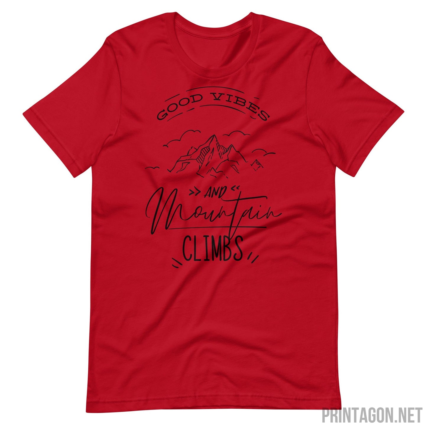 Printagon - Mountain Climbs - Unisex T-shirt - Red / XS