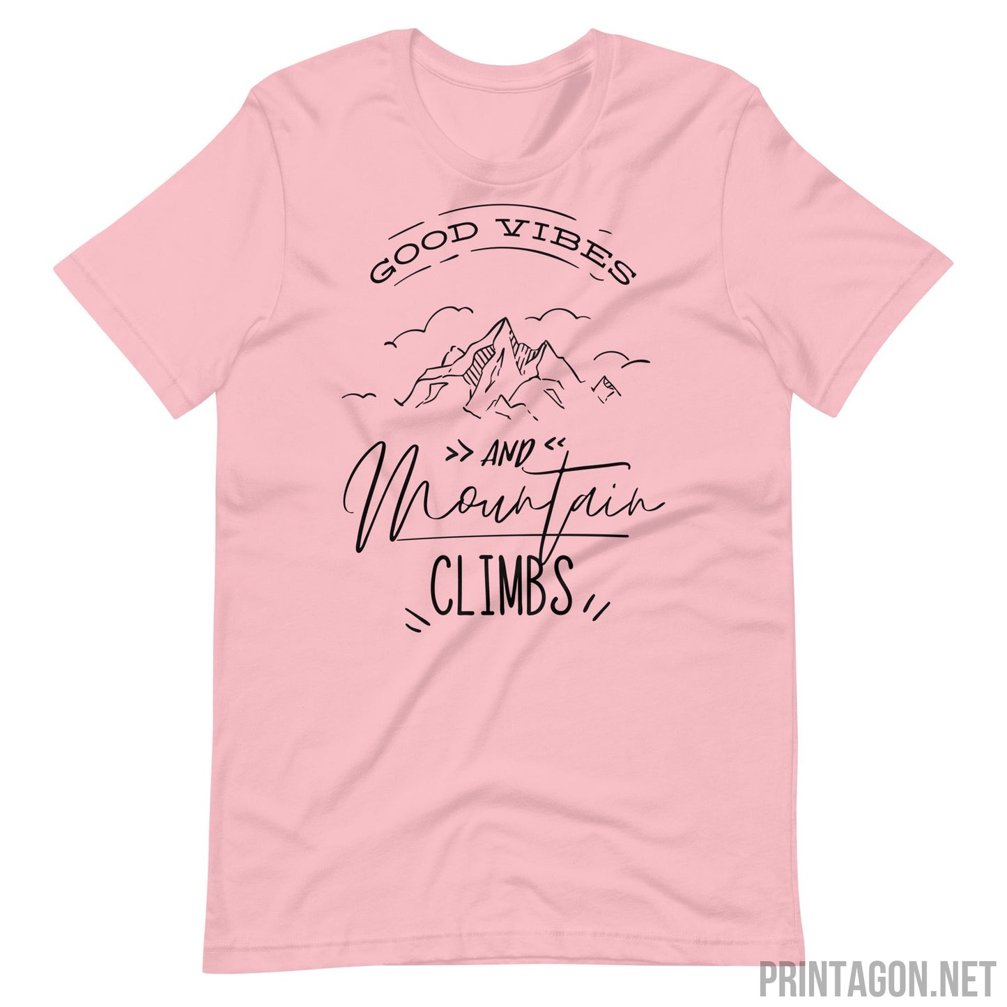 Printagon - Mountain Climbs - Unisex T-shirt - Pink / S