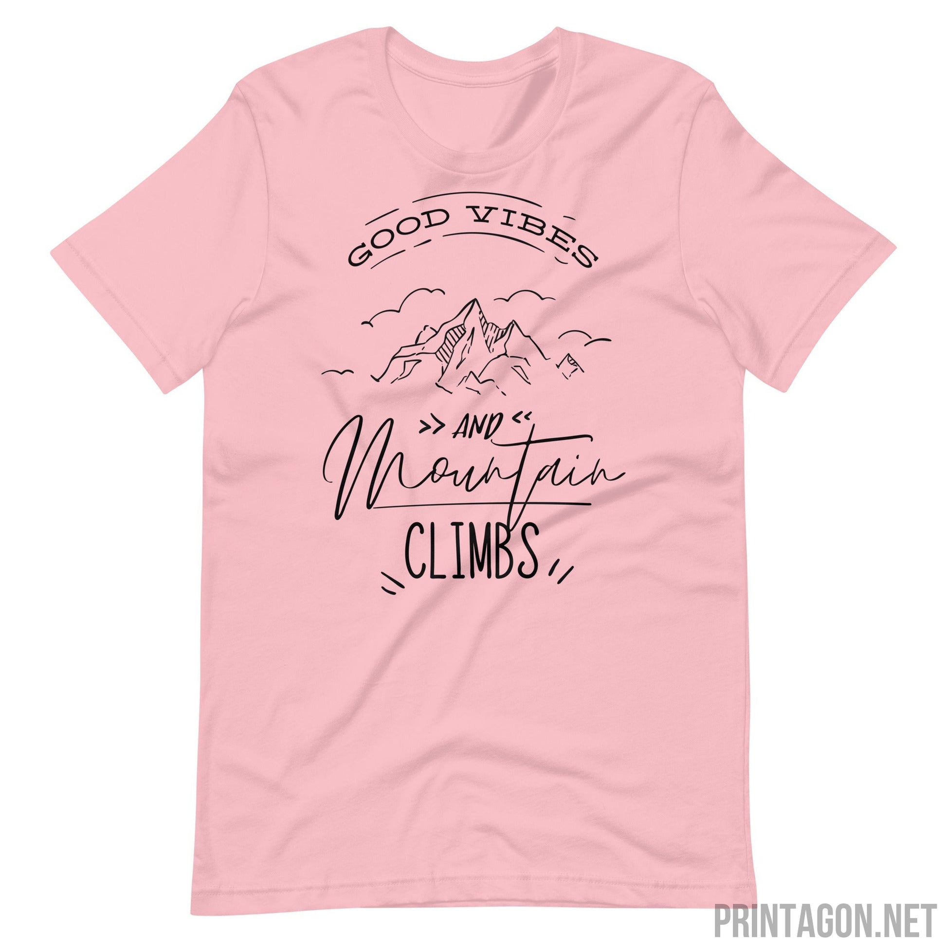 Printagon - Mountain Climbs - Unisex T-shirt - Pink / S