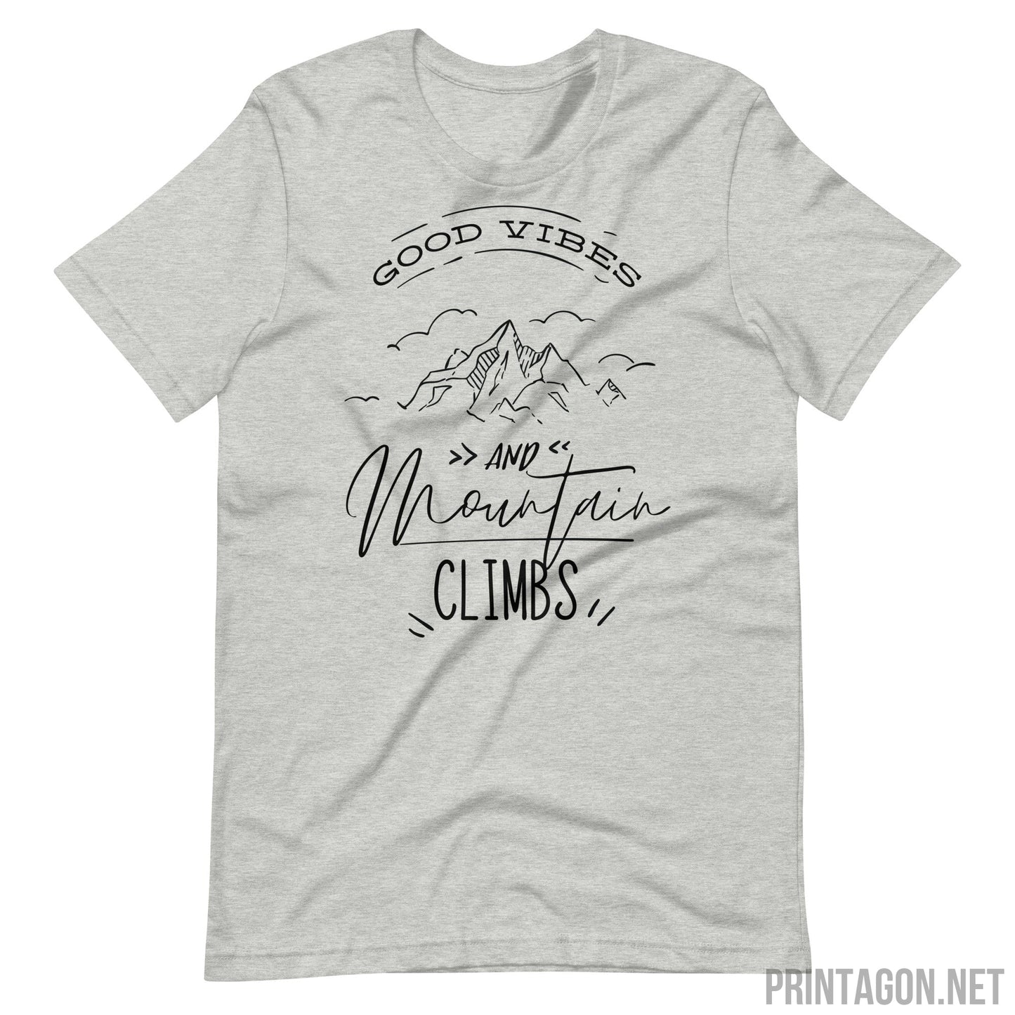 Printagon - Mountain Climbs - Unisex T-shirt - Athletic Heather / XS