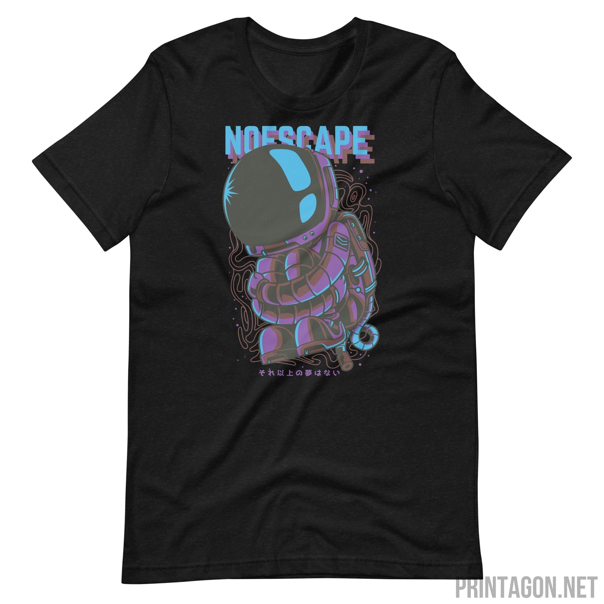 Printagon - No Escape Unisex T-shirt - Black Heather / XS