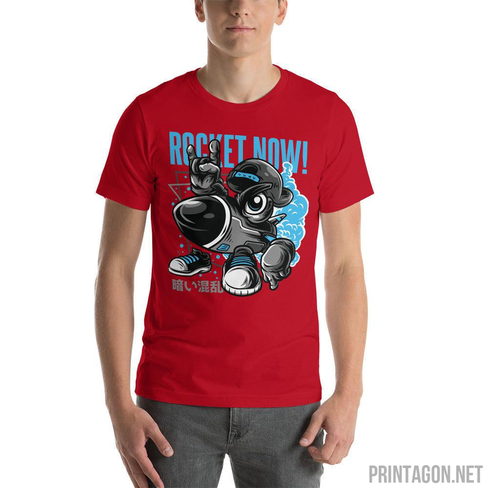 Rocket Now T-shirt - Red / XS Printagon