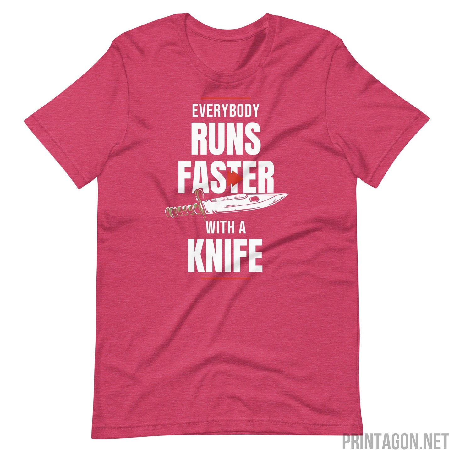 Runs Faster - Unisex T-shirt - Heather Raspberry / S Printagon