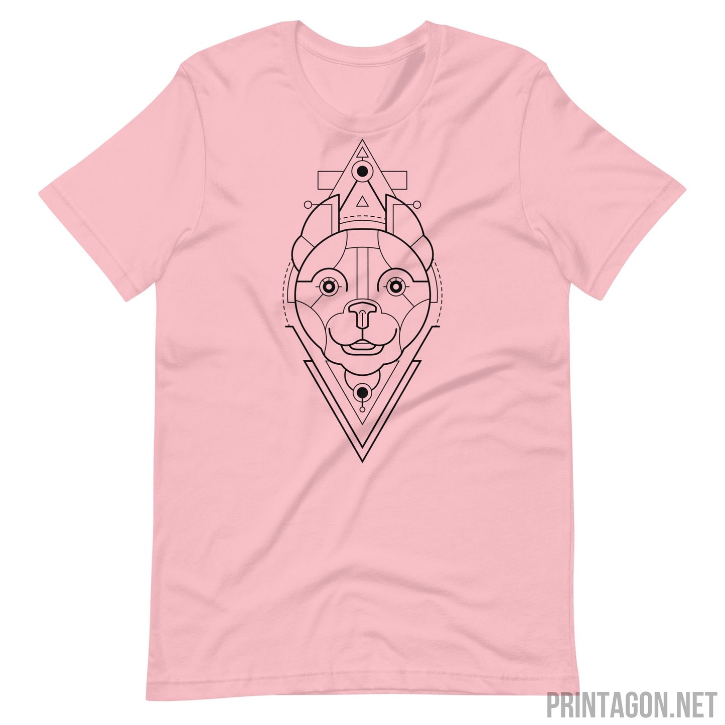 Sacred Geometric Pitbull - Unisex T-shirt - Pink / S Printagon