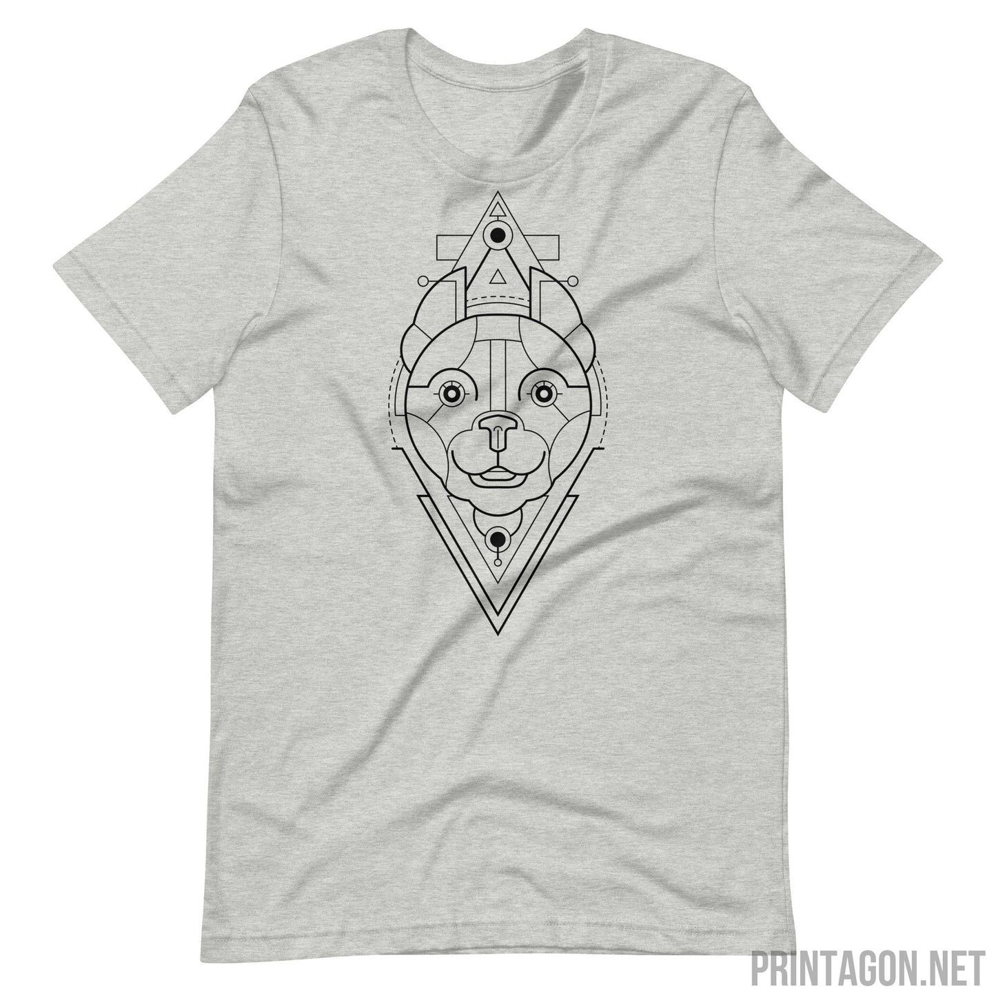 Sacred Geometric Pitbull - Unisex T-shirt - Athletic Heather / XS Printagon