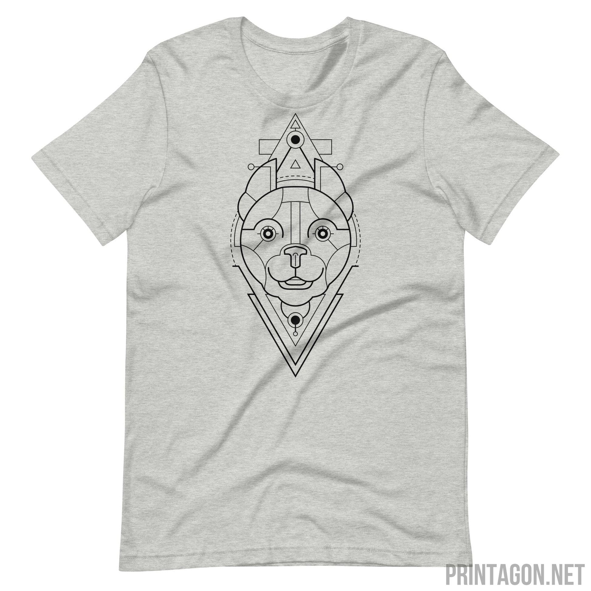 Sacred Geometric Pitbull - Unisex T-shirt - Athletic Heather / XS Printagon