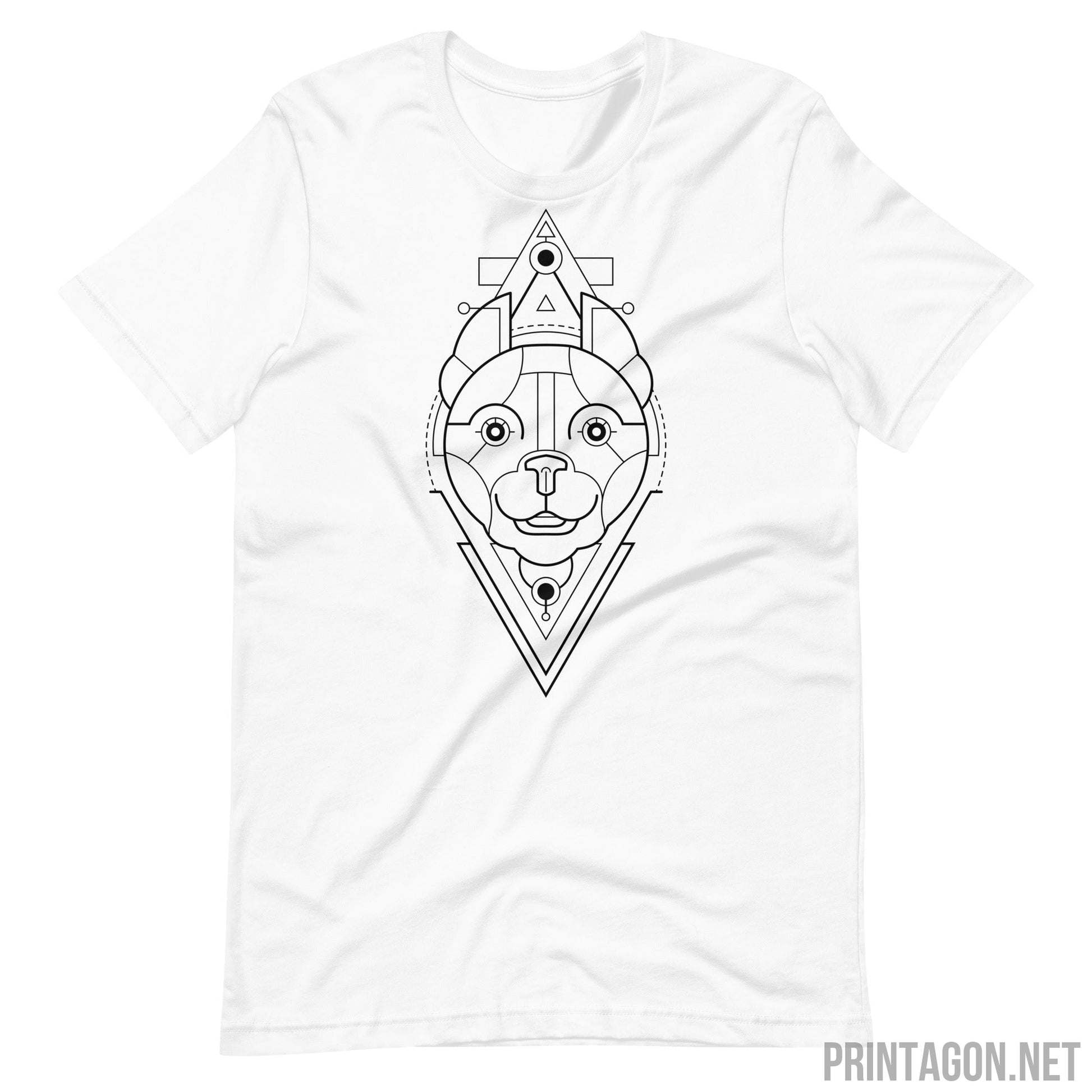 Sacred Geometric Pitbull - Unisex T-shirt - White / XS Printagon