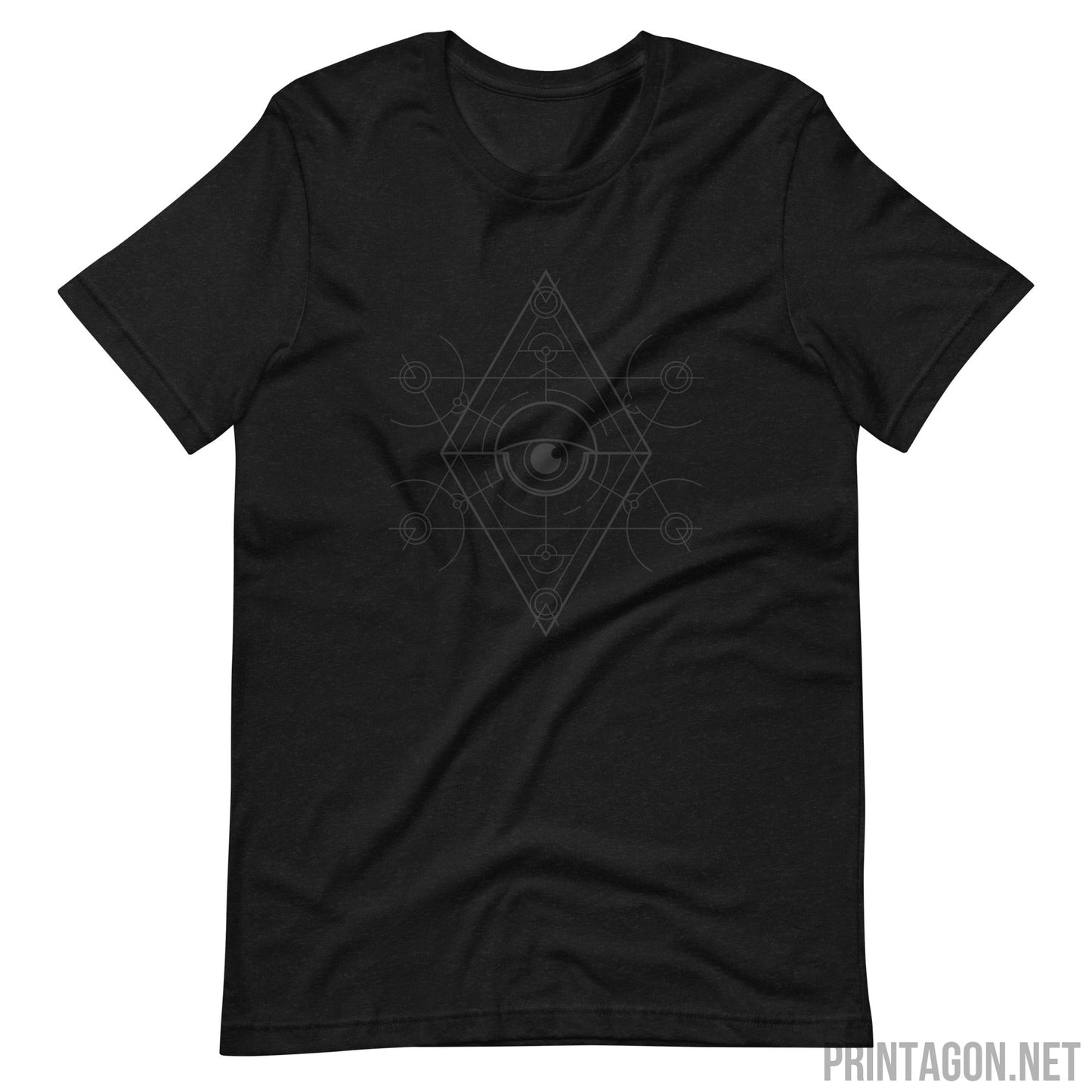 Sacred Geometry Eye - Unisex T-shirt - Black Heather / XS Printagon