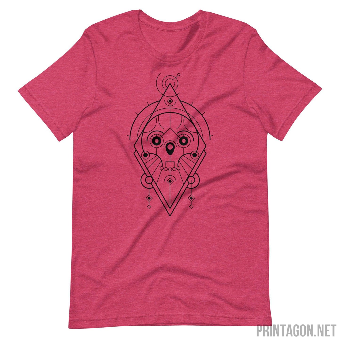 Sacred Geometry Skull - Heather Raspberry / S Printagon