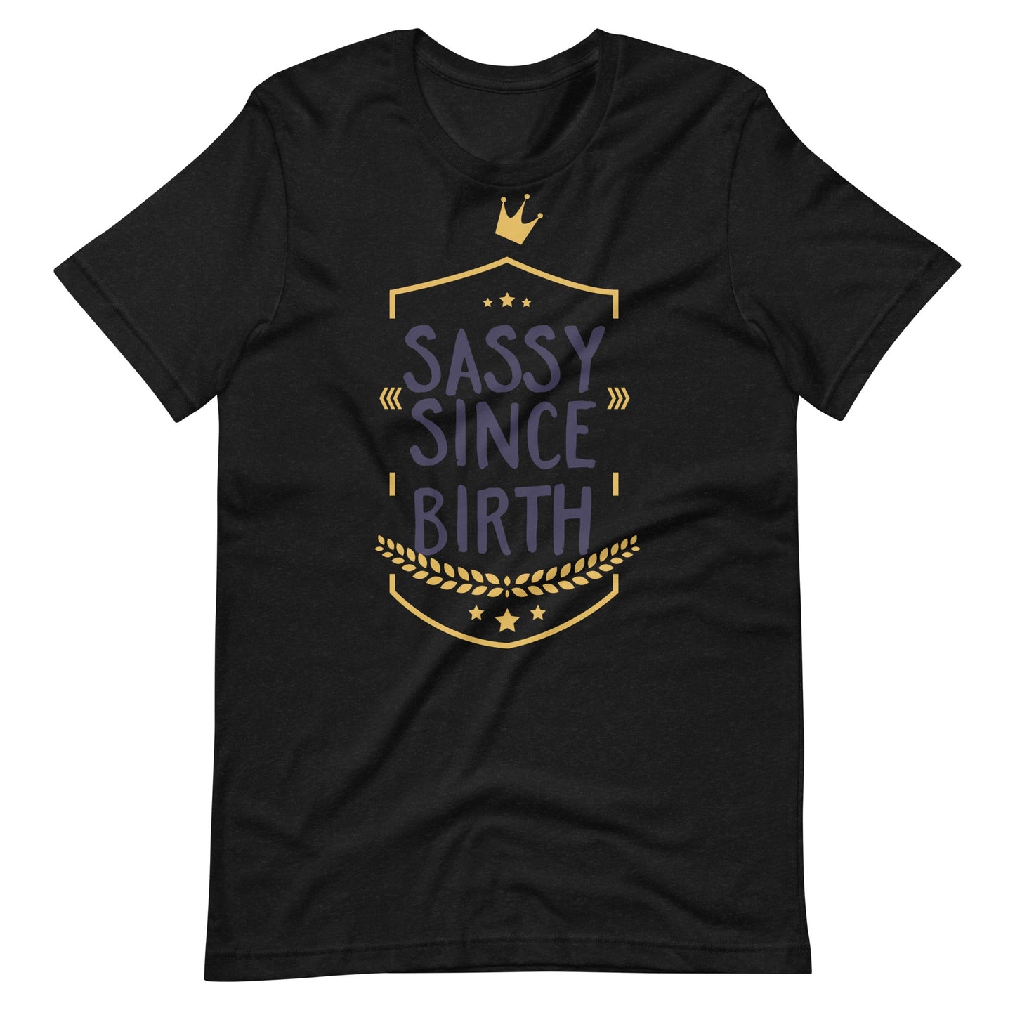 Sassy Since Birth T-shirt - Black Heather / XS Printagon