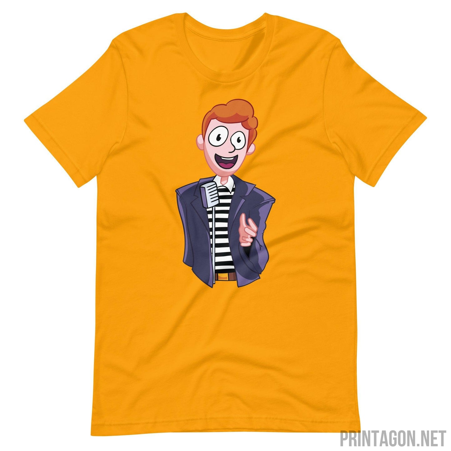 Singing Man - Unisex T-shirt - Gold / S Printagon