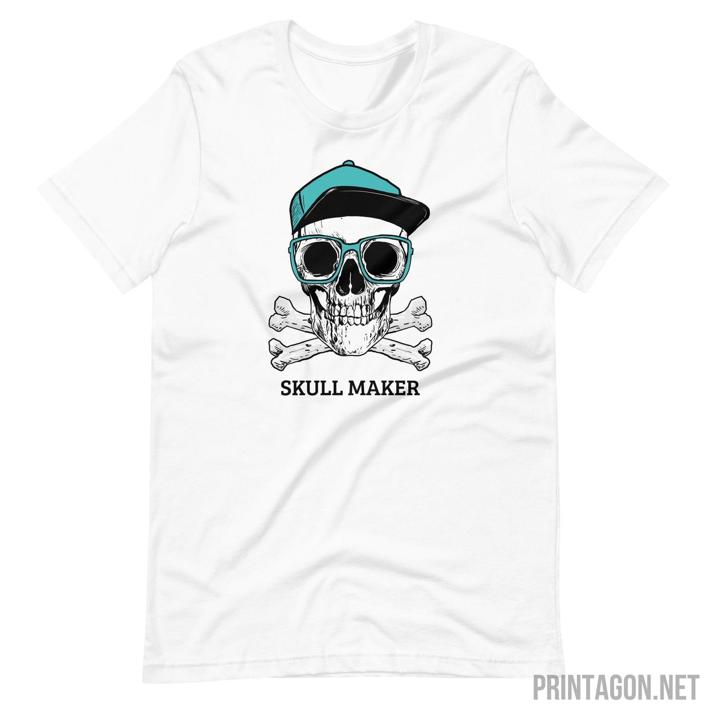 Printagon - Skull Maker with Glasses - White / XS