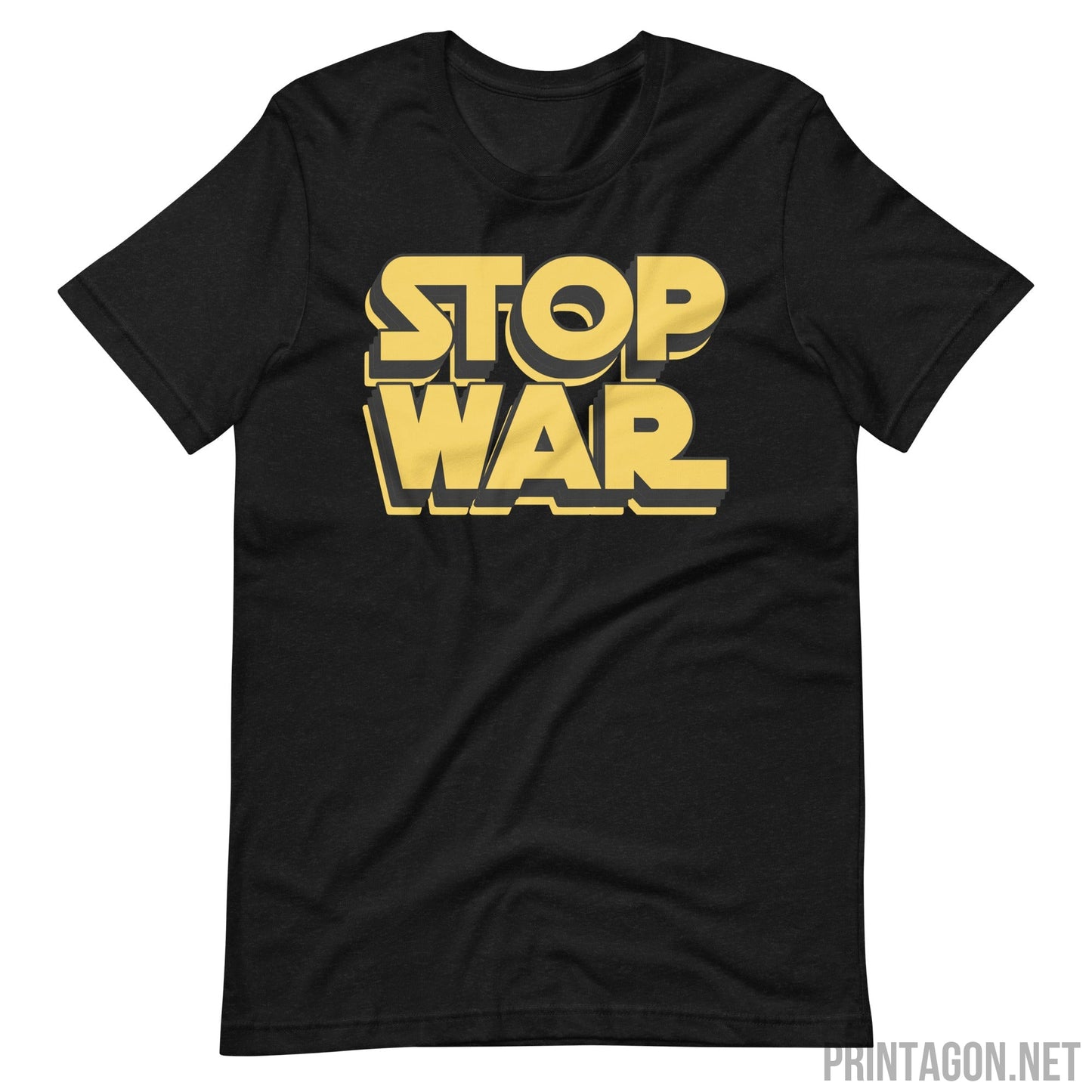 Stop War 002 - Unisex T-shirt - Black Heather / XS Printagon