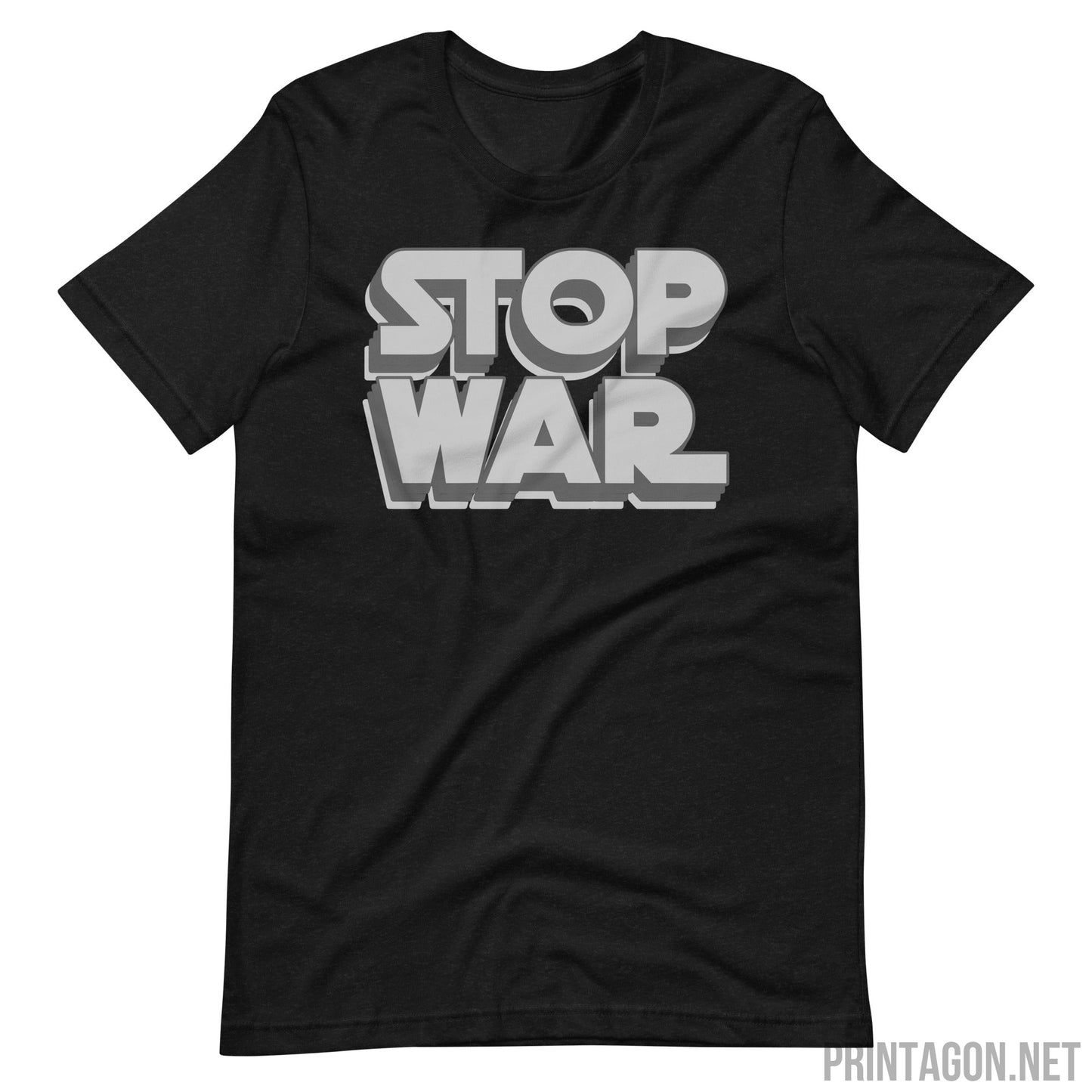 Stop War 003 - Unisex T-shirt - Black Heather / XS Printagon