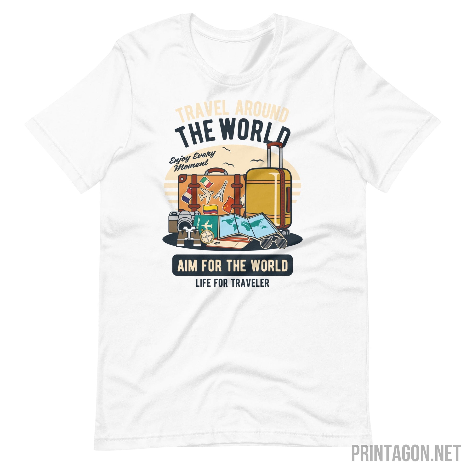 Travel Around The World - Unisex T-shirt - White / XS Printagon