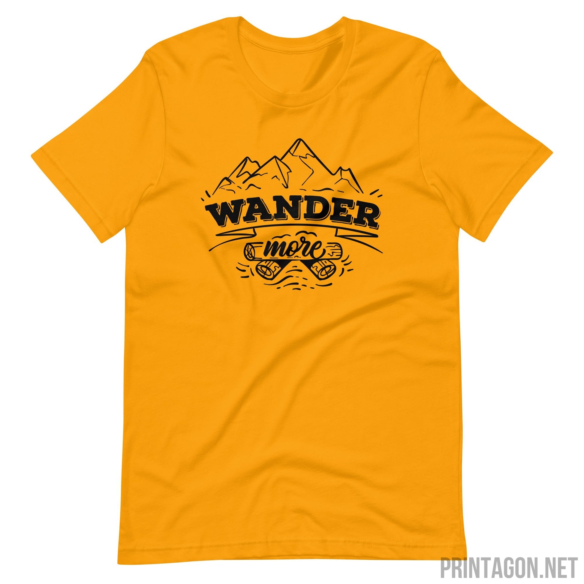 Wander More - Unisex T-shirt - Gold / S Printagon