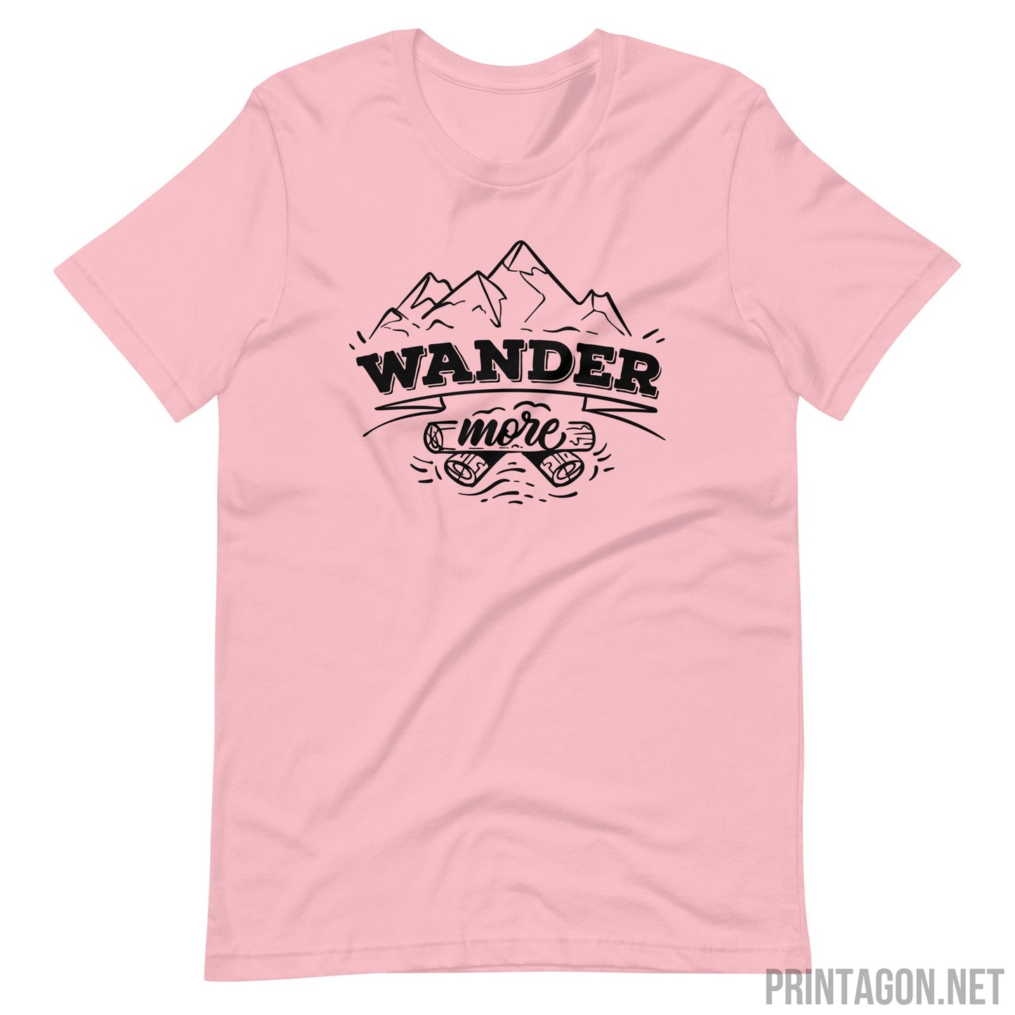 Wander More - Unisex T-shirt - Pink / S Printagon