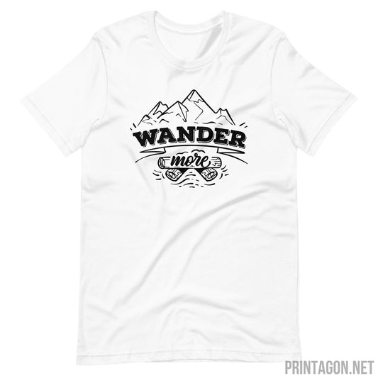 Wander More - Unisex T-shirt - White / XS Printagon