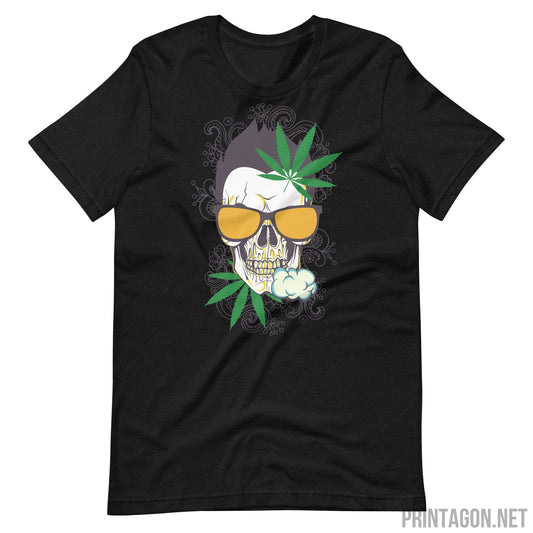 Weed Skull Smoke Glasses - Black Heather / XS Printagon