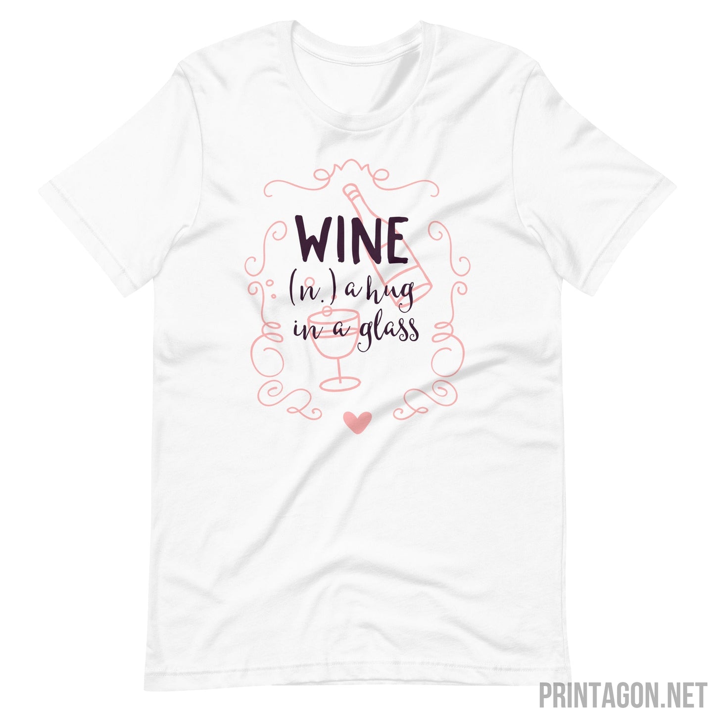 Wine in a Glass - Unisex T-shirt - White / XS Printagon