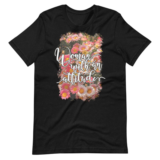 Woman with an Attitude - T-shirt - Black Heather / XS Printagon