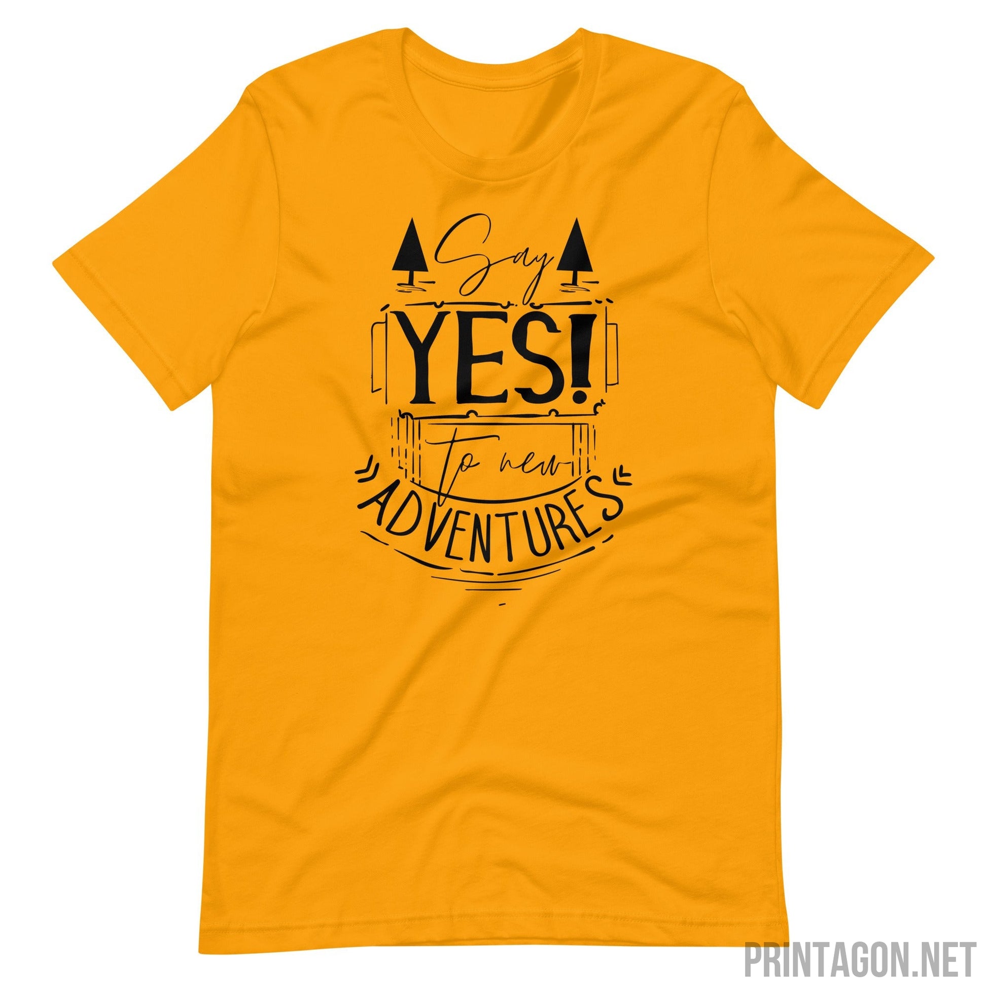 Yes To Adventure - Unisex T-shirt - Gold / S Printagon