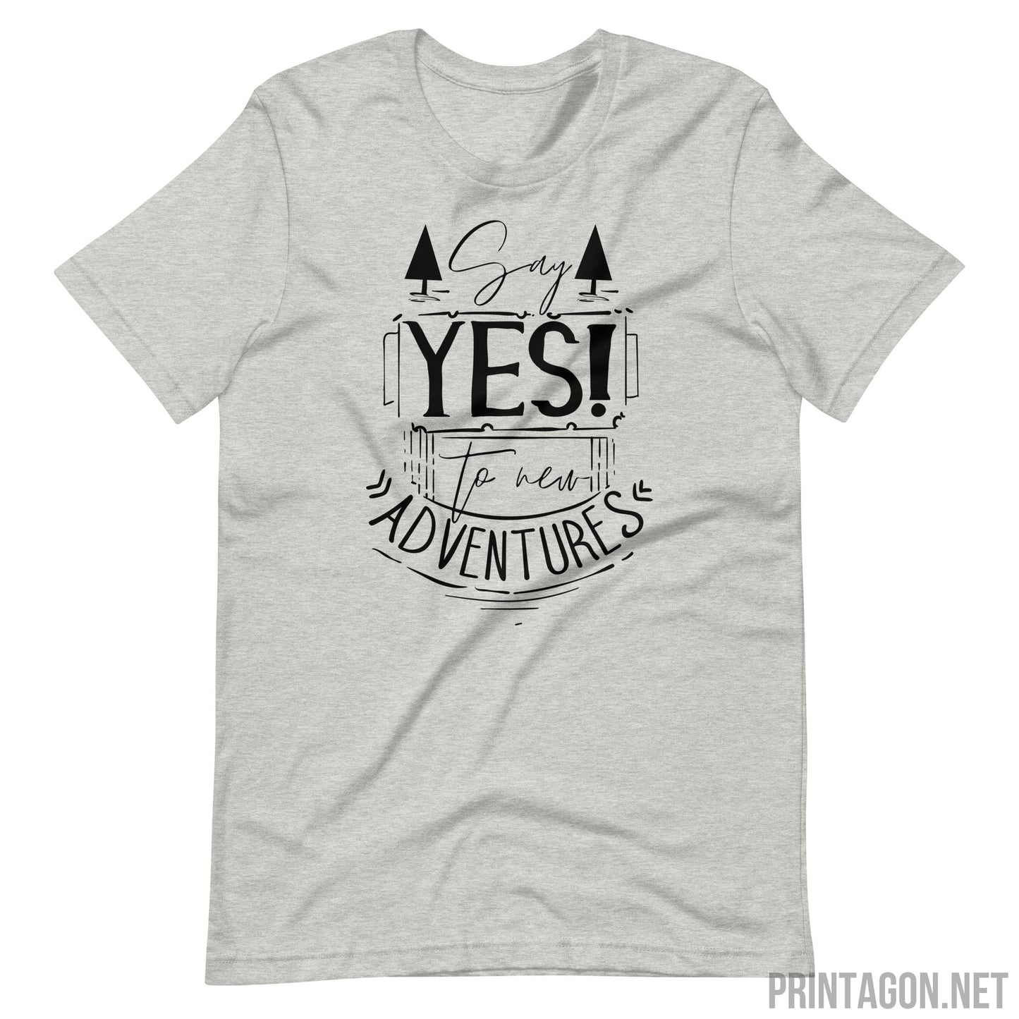 Yes To Adventure - Unisex T-shirt - Athletic Heather / XS Printagon