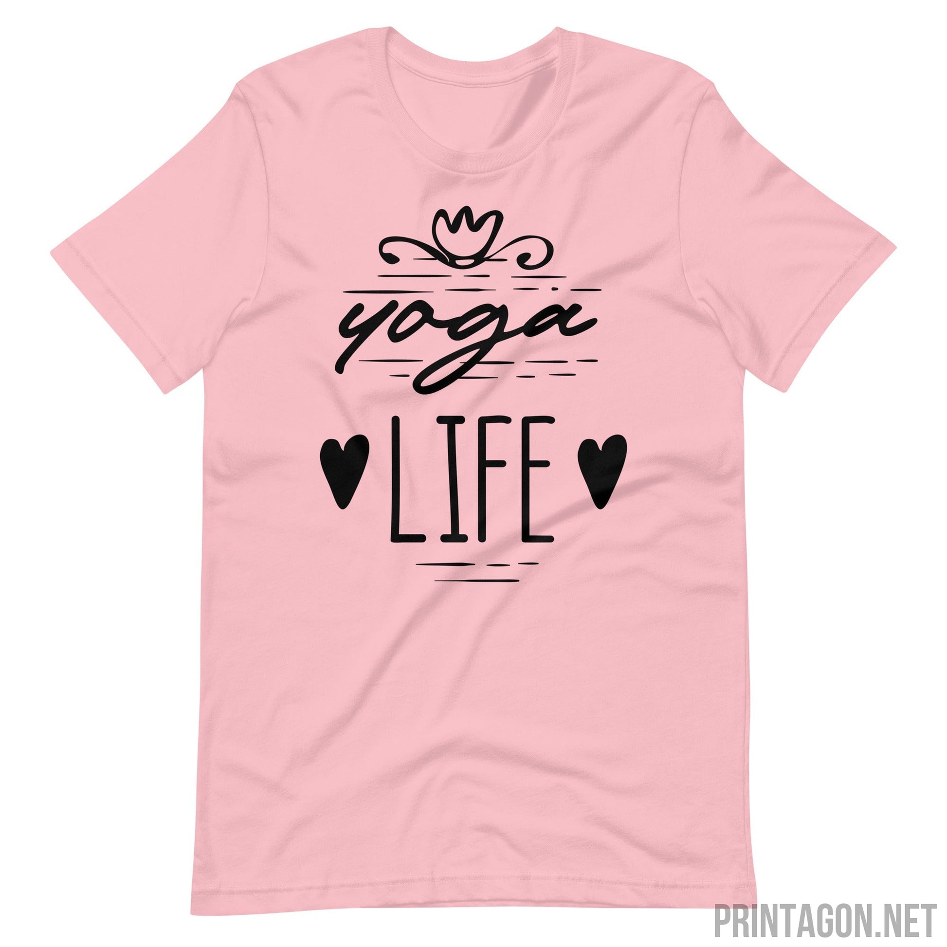 Yoga Life - Unisex T-shirt - Pink / S Printagon