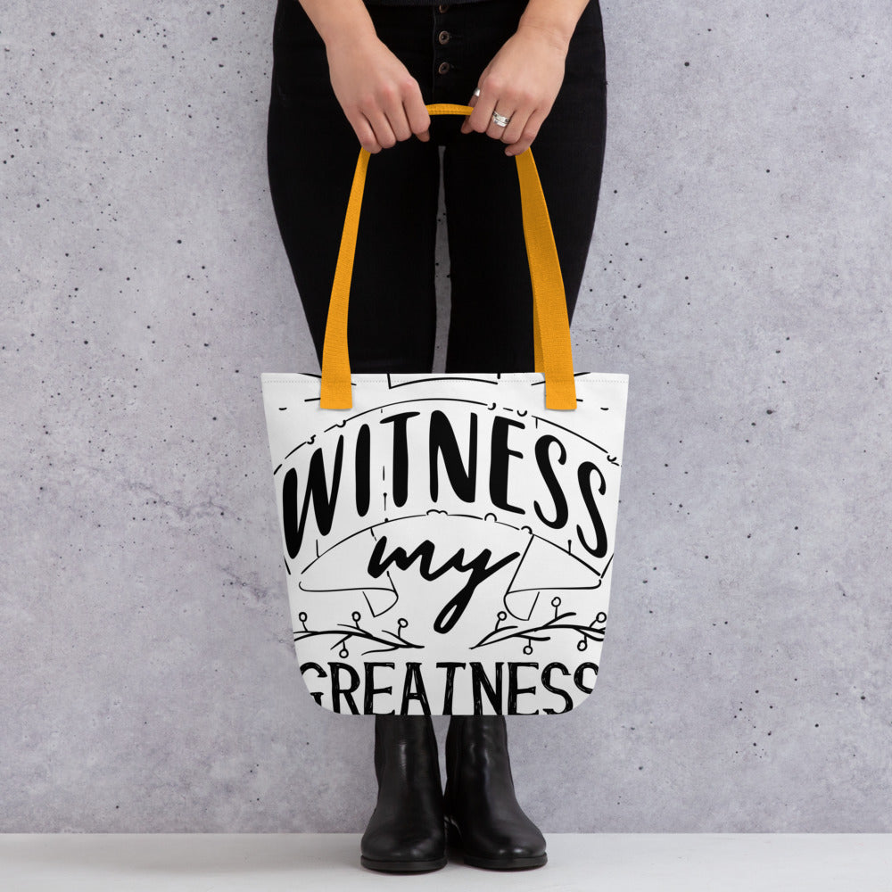 Printagon - Witness My Greatness - All Over Print Tote Bag - Yellow