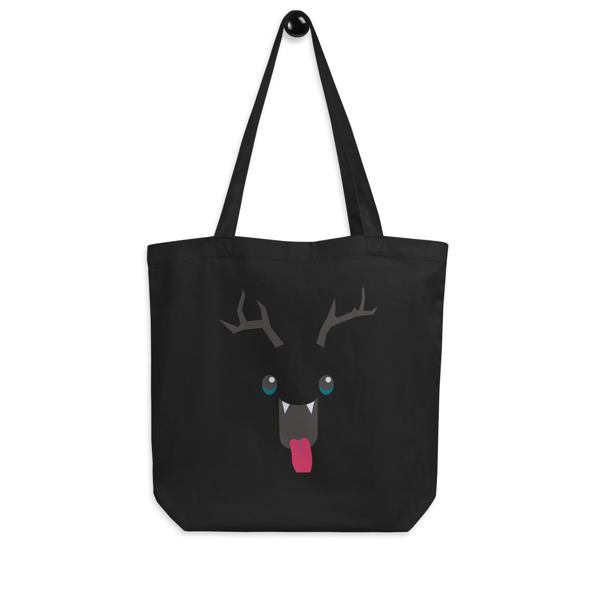 Printagon - Funny Deer - 1 Side - Eco Tote Bag - Black