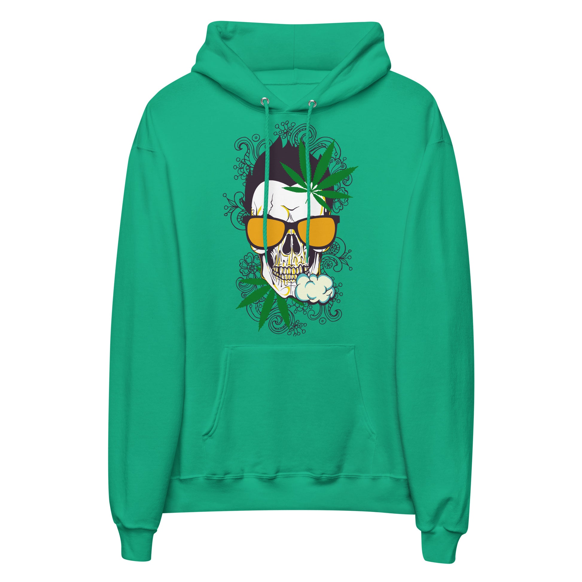 Printagon - Weed Skull 001 - Unisex hoodie - Kelly Green / S