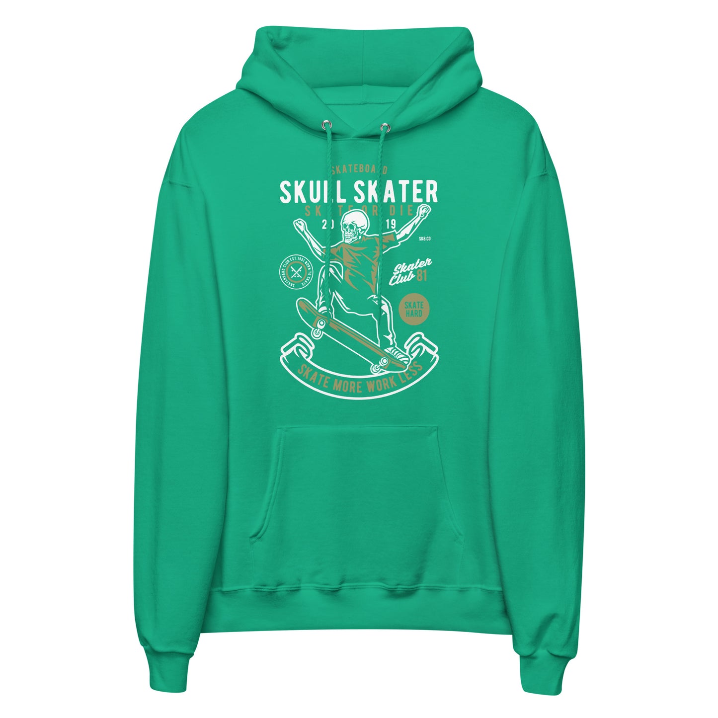 Printagon - Skull Skater 002 - Unisex hoodie - Kelly Green / S