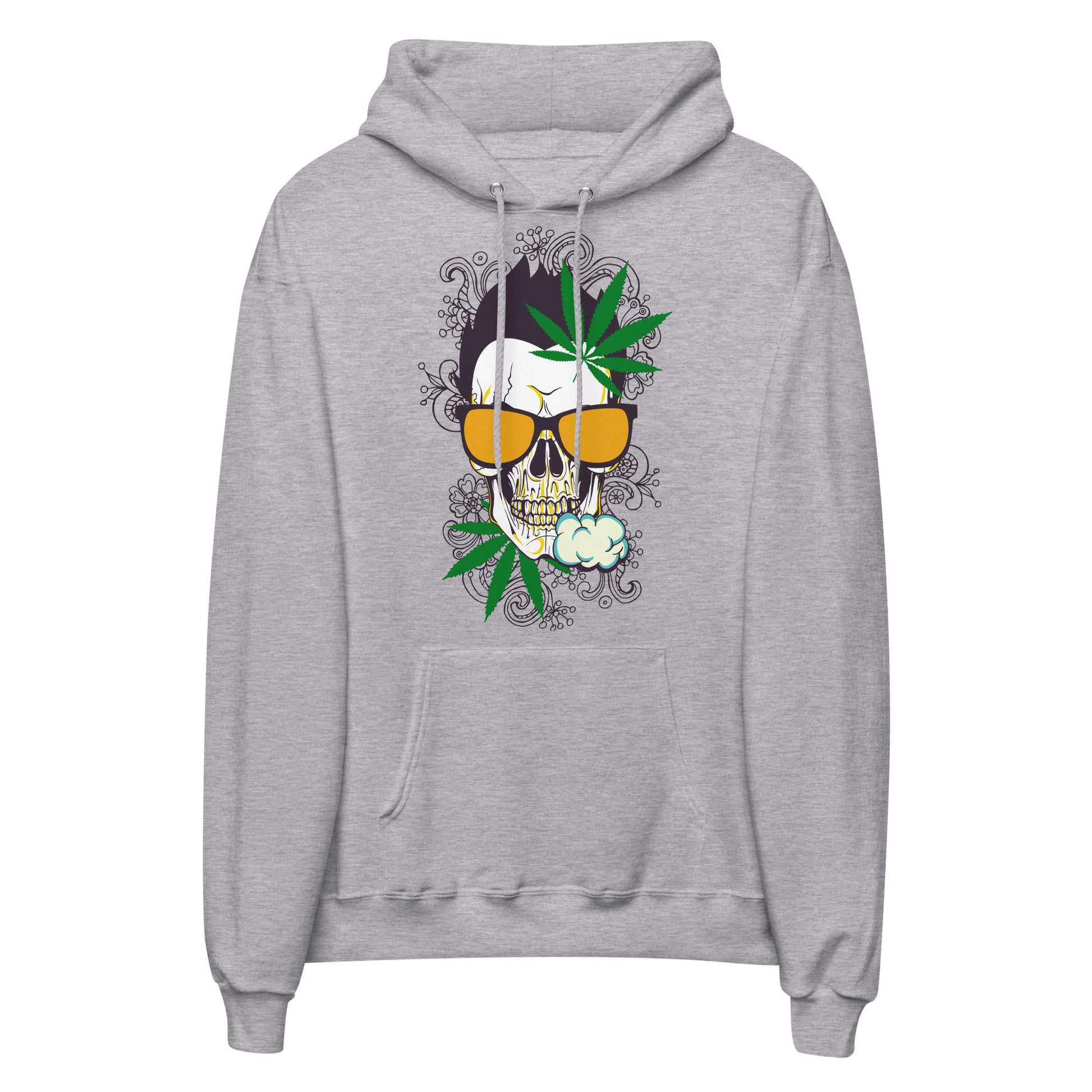 Printagon - Weed Skull 001 - Unisex hoodie - Light Steel / S