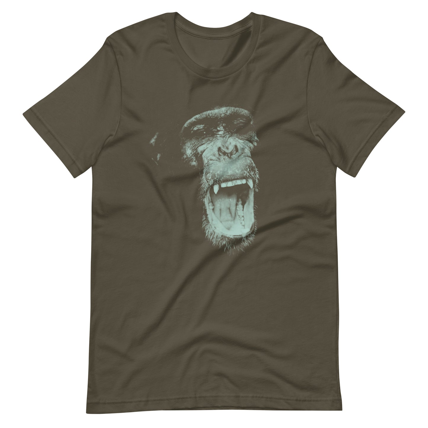 Printagon - Chimp - Unisex T-shirt - Army / S