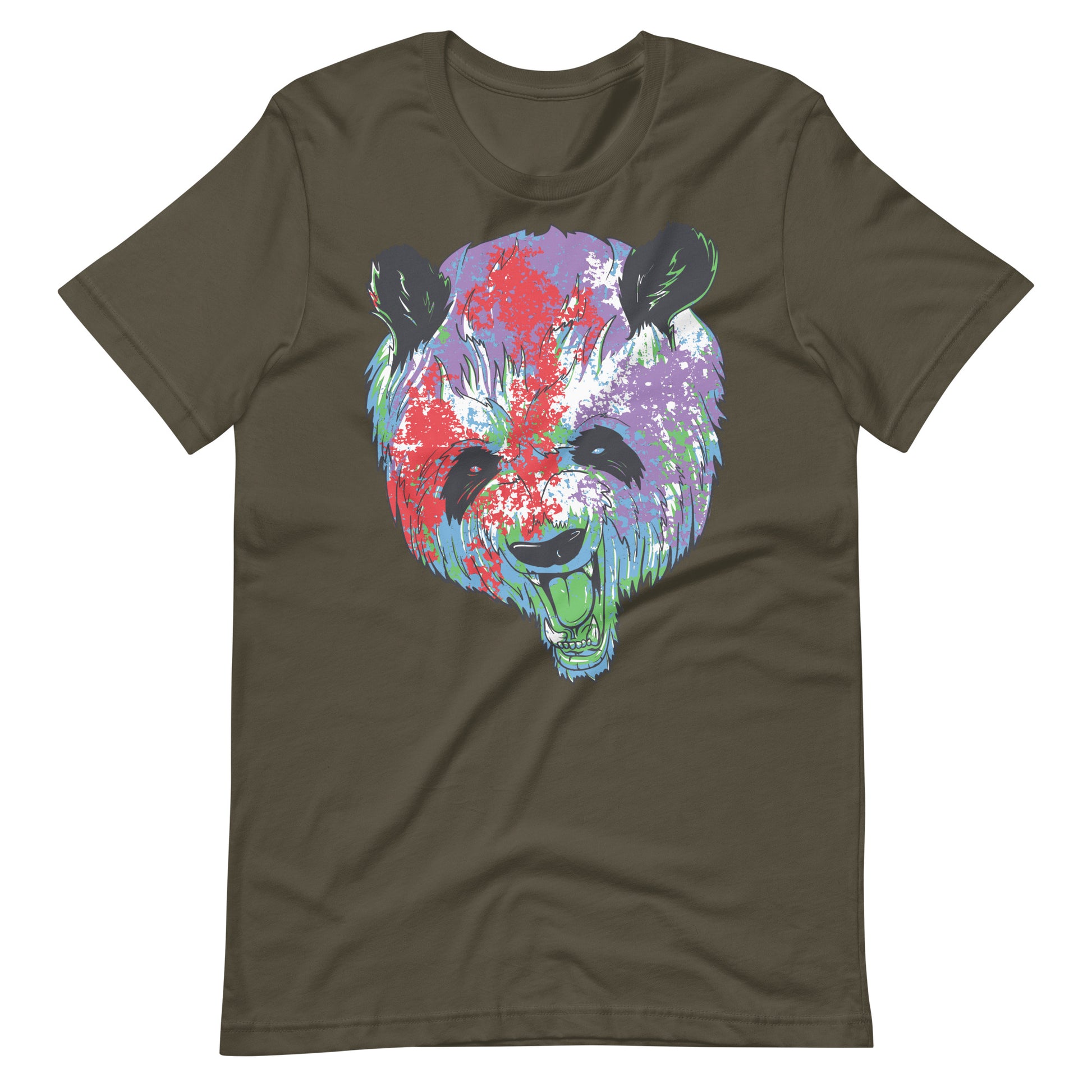 Printagon - Colorful Bear - Unisex T-shirt - Army / S