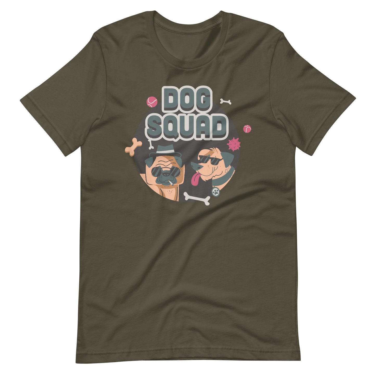 Printagon - Dog Squad - Unisex T-shirt - Army / S