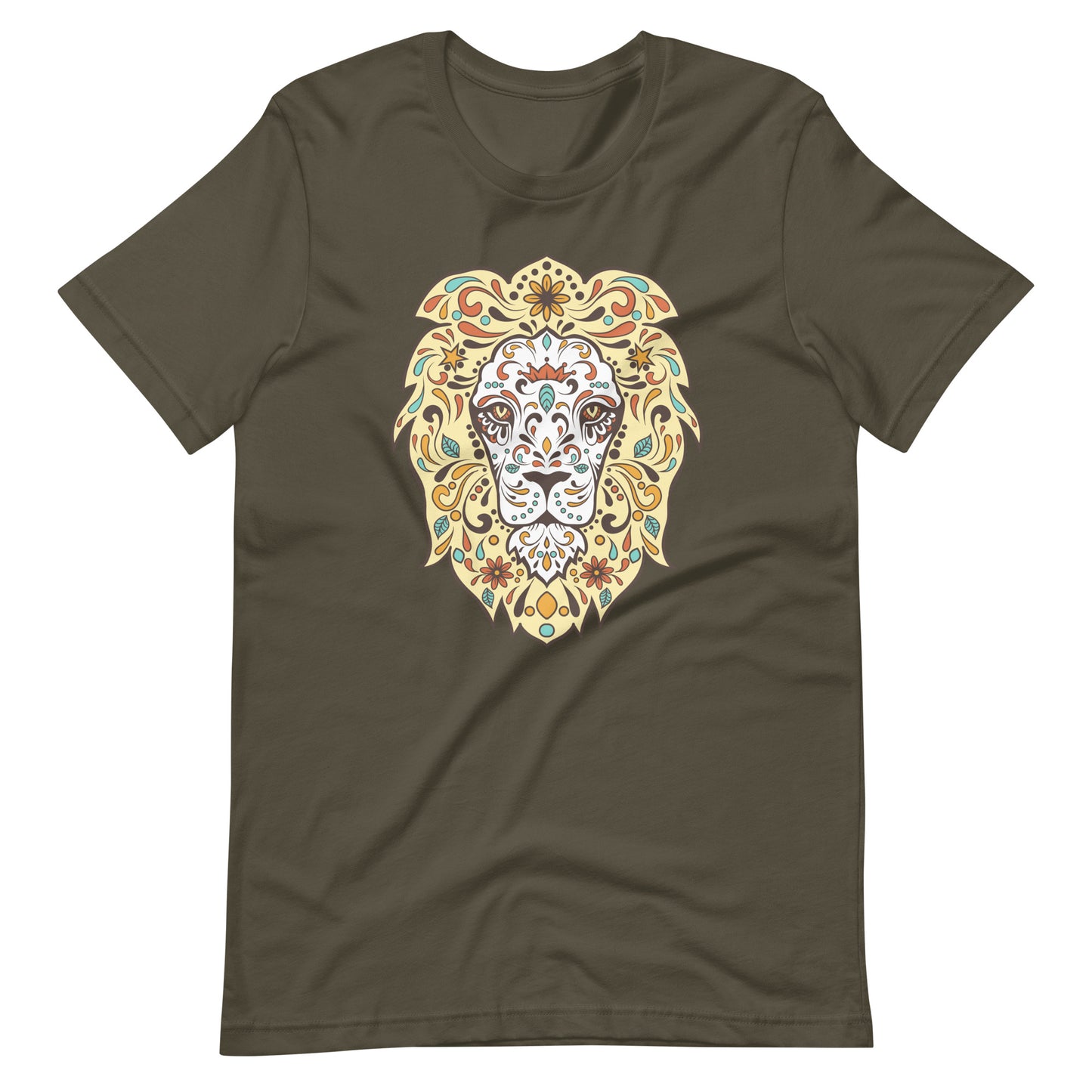 Printagon - Printed Tiger - Unisex T-shirt - Army / S